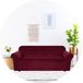Hilvard - Housse de canapé extensible pour canapés 3 places - Housse de siège - Protection de canapé - Sofa Cover - Protection de siège pour animaux de compagnie - Housse de canapé - Lavable - Rouge Bordeaux