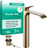 Hansgrohe Vivenis Wastafelkraan met Pop-up Waste, Brushed Bronze