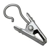 GARDINIA clip haken, 10 stuks, gordijnhaken met clip, metaal, mat zilver