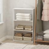 Furinno Reed 3-Tier Multifunctionele Verstelbare Plank Kleding & Kastopslag Organisatie, Wit