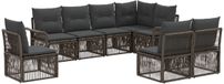 vidaXL Ensemble de banc de jardin 8 pièces gris poly rotin