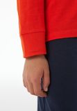 SCHIESSER Pyjama lang Jongens Oranje Effen Katoen Maat 140