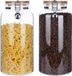 Boîtes de conservation hermétiques avec couvercle à visser, 2,8 litres, grands pots de stockage en verre borosilicaté avec couvercle en bambou, lot de 2