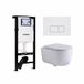 Geberit QeramiQ Dely Swirl Toiletset - 36.3x51.7cm - Geberit UP320 plieger inbouwreservoir - slimzitting - glans witte bedieningsplaat - rechthoekige knoppen - mat wit