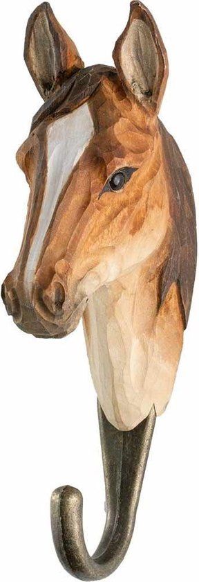 Wildlife Garden Kapstok Paard Houtsnijwerk - Bruin/Brons