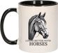 Bellatio Decorations Mok met paardenafbeelding - zwart - keramiek - 300 ml