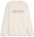 Tom Tailor - T-shirt met lange mouwen en logo-print - Maat M - Gardenia White