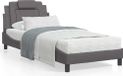 Maison Exclusive - Lit « Viana » avec matelas, gris, 90 x 190 cm, simili cuir