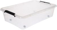5Five Opbergkist met deksel - Clip Box - 29 liter - Kunststof - Transparant