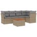vidaXL Loungeset 6 pièces avec coussins polyrotin mélangé beige