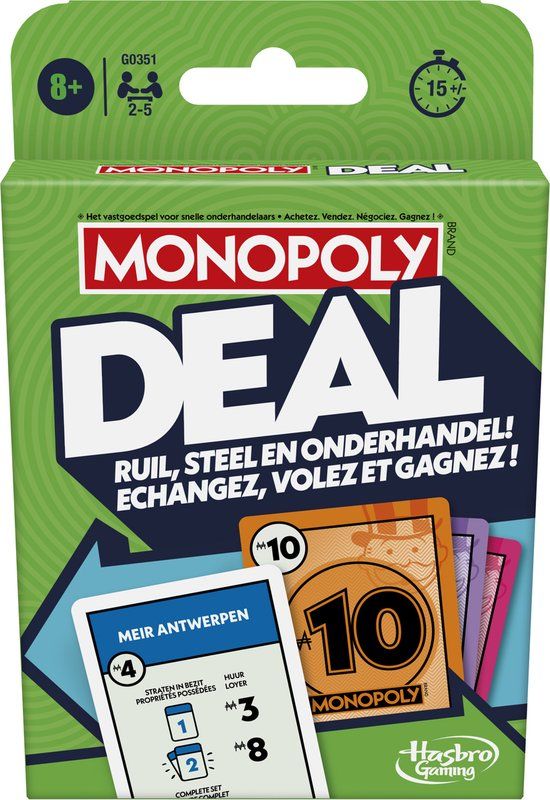 Monopoly Monopoly Deal Kaartspel - Belgische Editie
