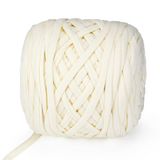 VynyQoo Polyester T-shirtgaren voor Haken, Haakbol 105 m, 2 cm Breed, Dik Garen voor Beginners om Gehaakte Tassen, Manden, DIY-Projecten en Interieurdecoratie te Maken(wit)