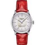 Tissot T-Classic Chemin des Tourelles Powermatic 80 T1392071611100 Montre Femme Cuir Rouge Ø 34 mm