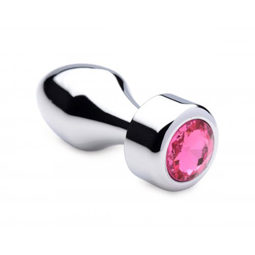 Booty Sparks Aluminum Buttplug Met Roze Kristal - Klein