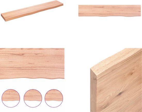 vidaXL Wandschap 100x20x4 cm behandeld massief eikenhout lichtbruin