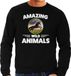 Bellatio Decorations Amazing Wild Animals Sweater Paard Zwart Heren S