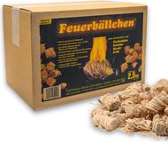 RaiffeisenWaren Aanmaakballen, barbecue-aanmaakblokjes, aanmaakhulp, aanmaakwol van natuurlijke producten, voor het aansteken van de houtskool, kampvuren of haarden, 1 doos van 2,5 kg