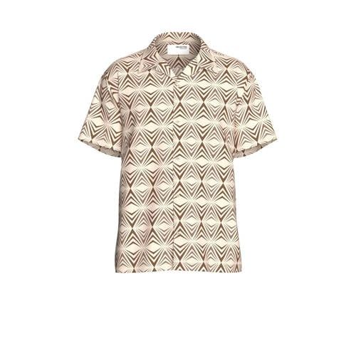 SELECTED HOMME SLHREG Regular Fit Shirt with All Over Print - Beige