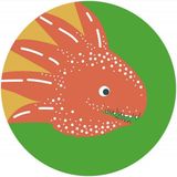 Komar Fotobehang - Little Dino Proto 125x125cm - Rond - Vliesbehang - Zelfklevend