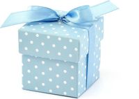 Party-Decoration Bedank doosje stippen/polkadots blauw (10st)
