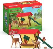 Schleich Chapeau d'animal sauvage, 42658, Monde de la ferme, Coffret avec 4 figurines : biche, faon, écureuil, petit hérisson. Jouet pour enfants à partir de 3 ans