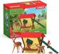 Schleich Chapeau d'animal sauvage, 42658, Monde de la ferme, Coffret avec 4 figurines : biche, faon, écureuil, petit hérisson. Jouet pour enfants à partir de 3 ans