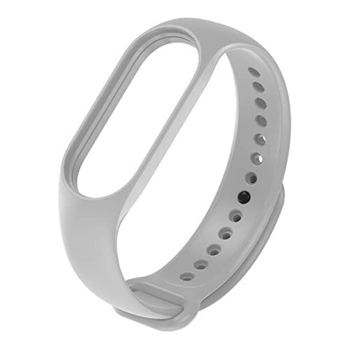 Hininner Armband voor Xiaomi Mi Smart Band 7, reserve-horlogebandje, kleurrijk, verstelbaar, horlogeband van TPU, zacht, ademend, accessoire voor sportarmband, waterdicht, grijs