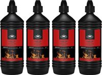 Esschert Design 4x stuks huile de lampe claire/huile de torche 1 litre - noir