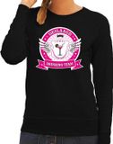 Bellatio Decorations Shoppartners Bv Zwart Geslaagd drinking team sweater / sweater zwart dames - Geslaagd kleding M