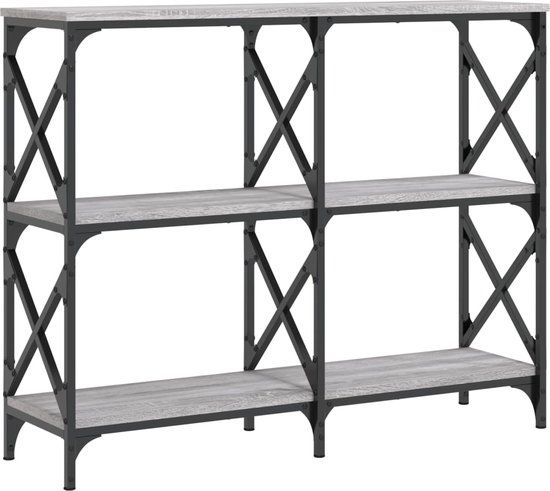 vidaXL Wandtafel - 100x28x80,5 cm - Bewerkt Hout - Grijs Sonoma Eikenkleurig