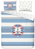Pure dekbedovertrek maritiem met boei - Lits jumeaux 240x200/220 cm - Blauw - Microvezel