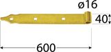 Domax Poortscharnier ZP 600x40 / 5mm D16 mm Links/Rechts Binnen/Buiten Draaiend Pour Extérieur Galvanisé Jaune