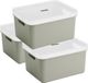 Sunware boîte de rangement - 3x pièces - 32 litres - vert clair - plastique - couvercle transparent - 45x35x24 cm - série Sigma