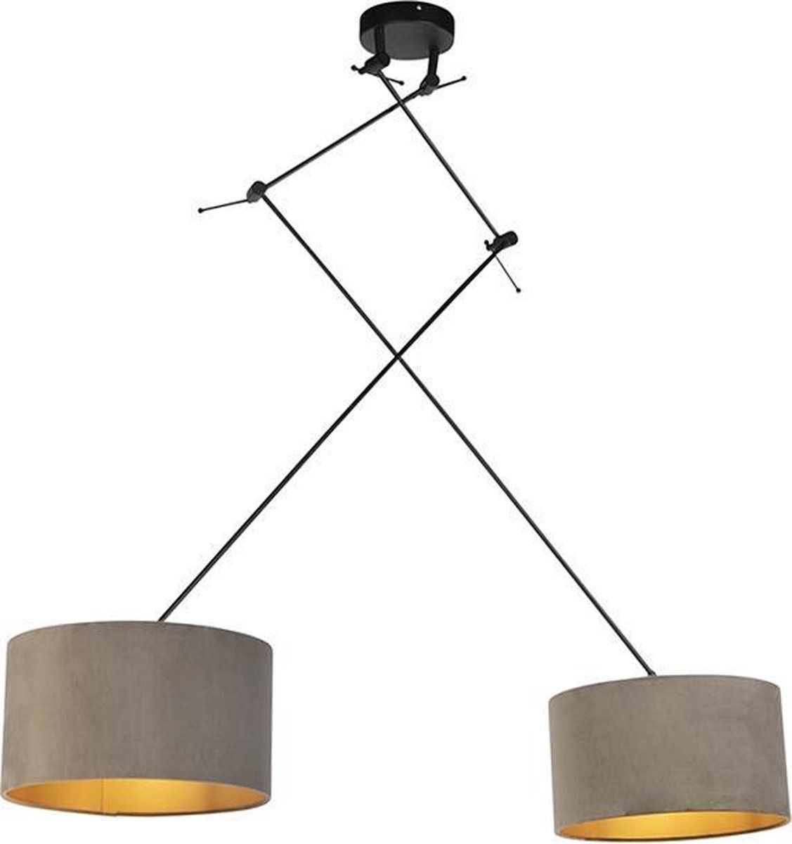 QAZQA Blitz Hanglamp - 2 Lichts - L 750 mm - Taupe