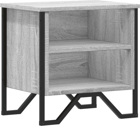 vidaXL Nachtkastje 40x30x40 cm bewerkt hout grijs sonoma eikenkleurig