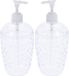 Distributeur de savon - 2x - transparent - gouttes - 18 cm - salle de bain/toilette/cuisine