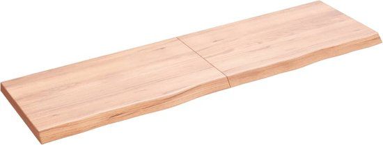vidaXL Wandschap - 140x40cm - Massief Eikenhout - Lichtbruin