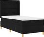 vidaXL Lit plateforme avec éclairage LED, Noir, 90 x 200 cm, Tissu