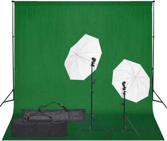 vidaXL Fotostudioset met verlichtingsset en achtergrond