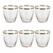 SET Kasanova Set van 6 glanzende glazen ML365 roze met gouden rand