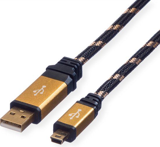 Roline GOLD USB 2.0 Kabel, type A - 5-Pin Mini, 3 m