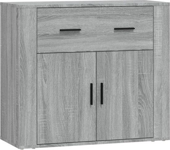 vidaXL Dressoir 80x33x70 cm bewerkt hout grijs sonoma eikenkleurig
