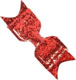Go Go Gadget Goodies and Living Groothandel Haarspeld - Haarclip met Glitter - Glamour - Party - Grote Strik - Voor o.a. Kerst of Gala - Rood