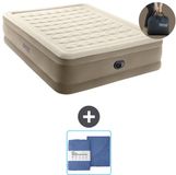 Intex Luchtbed - 2-Persoons - 152 x 203 x 46 cm - Beige - Inclusief pomp en Hoeslaken