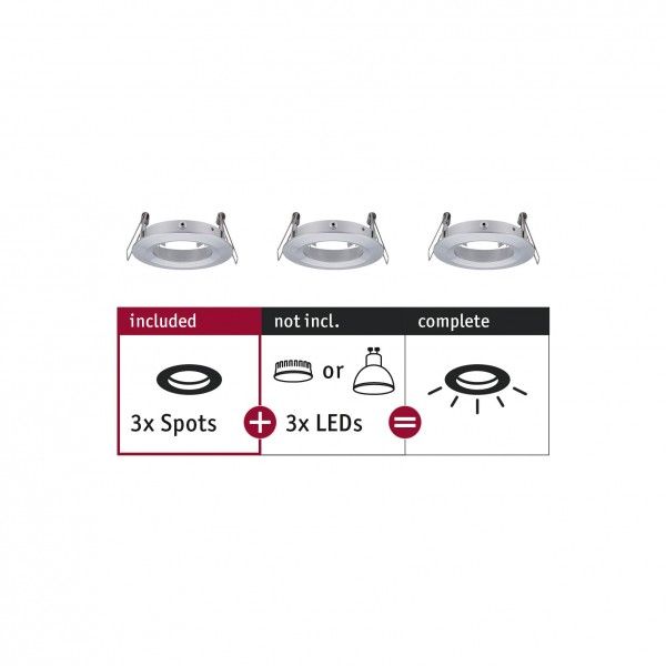Paulmann Choose Basisset Star Inbouwspot - Rond - 78mm - Dimbaar - Aluminium