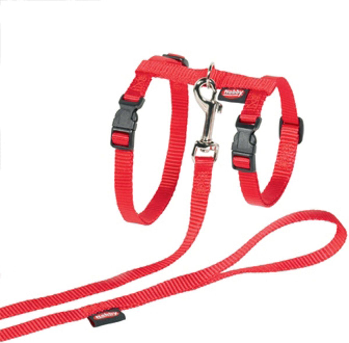 Nobby tuig met lijn groot klik sluiting rood 34-57 x 1,3 + 60-120 cm - 1 st