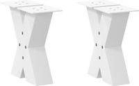 Pieds de table basse 2 pièces en forme de X 40x(30-31) cm acier blanc