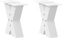 Pieds de table basse 2 pièces en forme de X 40x(30-31) cm acier blanc