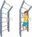 Sprossenwand Toddler Blau | Chambre d'enfant Bois Aire de jeux intérieure Anneaux de gymnastique Mur d'escalade