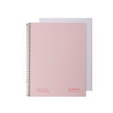 Navigator | Microgeperforeerd notitieboek A4, geruit 5 x 5, extra stevige omslag, pastelroze, randkleur, 80 g papier, 80 vellen met 4 gaten, spiraalspoelslot, premium kwaliteitspapier, schrijven